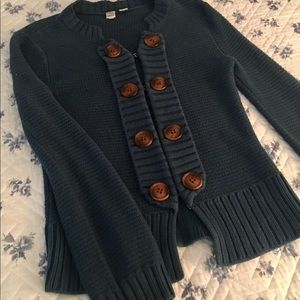 Saks Fifth Avenue Blue Button Down Cardigan, S